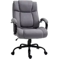 Merax Bureaustoel Ergonomisch Extra Breed - Kantoorstoel met Wipfunctie en Dikke Bekleding - Gamingstoel Verstelbaar tot 220 kg - Lichtgrijs