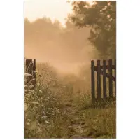 PosterMonkey Poster 60x90 cm - Hek - Natuur - Mist - Veld - Posters - Kamer decoratie - Wanddecoratie woonkamer - Muurdecoratie slaapkamer