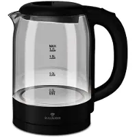 BLAUMANN Black Silver Waterkoker Zwart zwart Glas Waterkoker