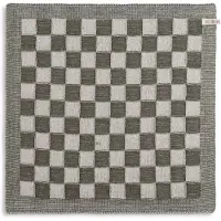Knit Factory Keukendoek Blok ecru/ khaki