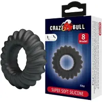 Crazy Bull - Fitz - Super Soft Siliconen Cockring - Model 8 - Zwart