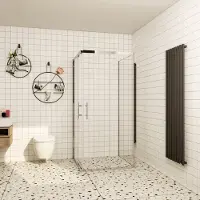 AICA ontwerp Driezijdige douchecabine 80x80x80x185cm Twee schuifdeuren 6mm+één zijpaneel 5mm gehard glas glanzend chroom