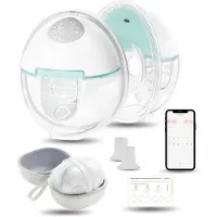 Youha Evera Dubbele Borstkolf - Handsfree Elektrische Borstkolf - Draadloos - 6 Standen - App & LED-Scherm - 17, 19, 21 en 24mm schildmaten - Inclusief Tepelmeter