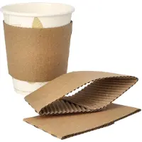 Papstar 100 Sleeves voor koffiebekers pure Ø 8 cm · 230cc BIO bruin
