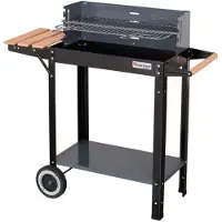 Floraland MG909 - Houtskoolbarbecue - Verstelbare Chromen Rooster - Wielen
