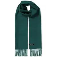 Falke Basic Woven With Fringes sneldrogend warm wol wintersjaal unisex groen - maat ONESIZE