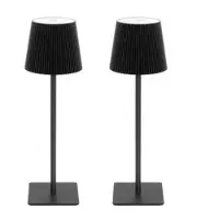 Lutec Chester - Draagbare LED tafellamp - 2-pack - Dimbaar - Langdurige werking (tot 40 uur) - USB-C compatibel - 3000K/4000K/6500K - IP44 weerbestendig - Mat zwart