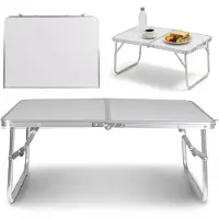 Sarcia.eu Opvouwbare kampeertafel, draagbare kampeertafel, wit, compact 60x40x26,5 cm
