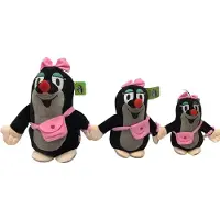 Bino De kleine mol - set van 3 stuks 30 cm 25 cm en 20 cm pluche Little Mole vrouwmol DE AVONTUREN VAN HET MOLLETJE