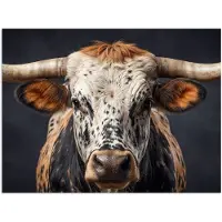 PosterMonkey Poster 120x90 cm - Stier - Kleurrijk - Hoorns - Posters - Kamer decoratie - Wanddecoratie woonkamer - Muurdecoratie slaapkamer