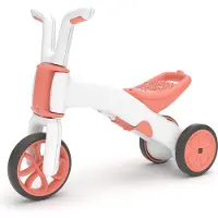 Chillafish Loopfiets 1 jaar voor meisjes - Roze - Driewieler loopfiets verstelbaar naar 2 wieler - Lichtgewicht met verstelbare zitting - Stille anti slip banden voor binnen en buiten - Model Bunzi