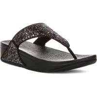 FitFlop Lulu Multi-Tonal Glitter Toe-Post Sandals Dames Slippers - Zwart Multi