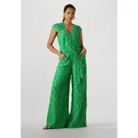 Pom Amsterdam Dames Jumpsuits Jumpsuit Palm Green Jacquard - Groen - Maat 40
