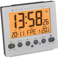 TFA-Dostmann 60.2561.55 Wekker Zendergestuurd Zilver Alarmtijden 1