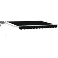 vidaXL Handbediende luifel met LED's Zwart en Wit 3 x 2,5 m