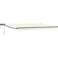 vidaXL Handbediende luifel met LED's Crème en Antraciet 4 × 3 m