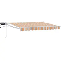 vidaXL Handbediende luifel met LED's Blauw, Oranje, Wit 3,5 x 2,5 m