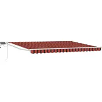 vidaXL Handbediende luifel met LED's Oranje, Bruin, Wit 4,5 × 3 m