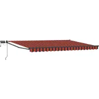vidaXL Handbediende luifel met LED's Oranje, Bruin, Anthraciet 4 × 3 m