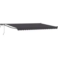 vidaXL Handbediende luifel met LED's Antraciet 4,5 × 3 m