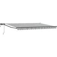 vidaXL Handbediende luifel met LED's Antraciet en Wit 4 × 3 m
