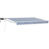 vidaXL Handbediende luifel met LED's Blauw en Wit 2,5 x 2 m