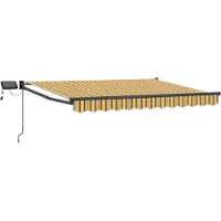 vidaXL Handbediende luifel met LED's Geel, Grijs, Anthraciet 2,5 x 2 m
