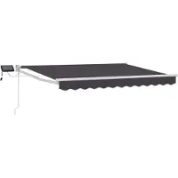 vidaXL Handbediende luifel met LED's Antraciet en Wit 3 x 2,5 m