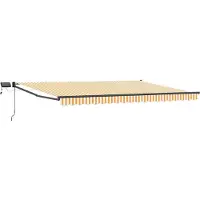 vidaXL Handbediende luifel met LED's Oranje, Wit, Anthraciet 4,5 × 3 m
