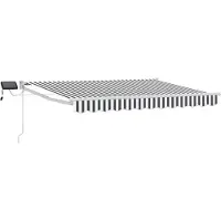 vidaXL - Handbediende - luifel - met - LED's - Antraciet - en - Wit - 3 - x - 2,5 - m