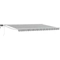 vidaXL Handbediende luifel met LED's Antraciet en Wit 4 × 3 m