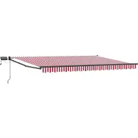 vidaXL Handbediende luifel met LED's Rood, Wit, Anthraciet 4,5 × 3 m