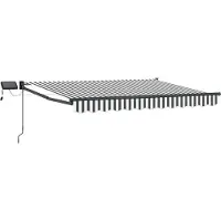vidaXL Handbediende luifel met LED's Antraciet en Wit 3,5 x 2,5 m