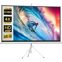 HOMCOM projectiescherm - kunststof - 235,8 x 8 x 136 cm - wit