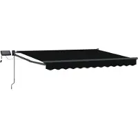 vidaXL Handmatige zonnescherm met scharnierende armen en LED-verlichting, 3,5 x 2,5 meter