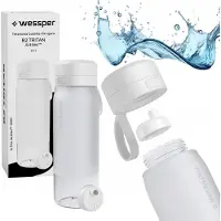 Wessper BPA-vrije drinkfles 700ml met actieve koolfilter – duurzame waterfles voor sport, school & fitness – Wit