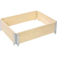 Garronda Kweekbak Palletrand 80x60x20 cm - Natuurlijk - Bloemen - Kruiden - Palletframe - Natuurlijke Verhoogde Bloembedden - GD-BUD-PAL