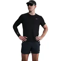 Nike Miler Breathe Trainingsshirt Zwart Zilver