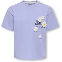 ONLY KIDS MINI T-shirt lila Paars Meisjes Katoen Ronde hals Printopdruk - maat 104