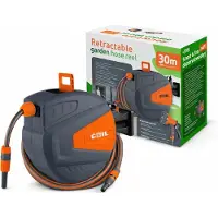 Coil Tuinslang - Retractable Tuinslanghaspel 30m + 2m – Automatisch Oprolsysteem met Smart Stop – Inclusief 9functioneel Sproeipistool – Wandmontage