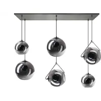 Eth 6-lichts glazen hanglamp Orb