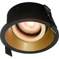 Artdelight Ronde inbouwspot Roura zwart met gouden binnenkant