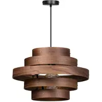 Expo ETH Walnut Hanglamp 1x E27 5 Rings Hout