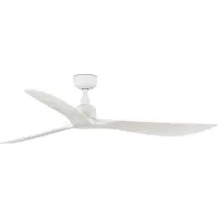 Faro Plafondventilator Outwood, wit, DC, stil, Ø 150 cm, IP44 Outwood, wit / opaal, Woon-/ Eetkamer, Kunststof, Modern