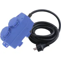 Etm Stekkerblok – 4–voudig – IP54 – 3 x 1.5 mm² – 5 m – blauw