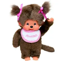 Monchhichi Classic, meisjesmodel, roze, ongeveer 20 cm