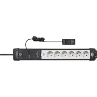 Brennenstuhl Premium-Line Comfort Switch Plus | stekkerdoos | 6-voudig | zwart/lichtgrijs | 3m | H05VV-F 3G1,5 - 1951560102