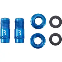 Bbb Cycling CoreCap - Universele Ventiel Upgrade Set - 300% Meer Luchtstroom - Geschikt voor Alle Pompen - Presta naar Schrader Formaat - 2 stuks - Blauw - BTI-165