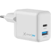 XLayer Oplader 38W 1 x USB-C 30W 1 x USB-A 18W Wit