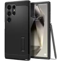 Spigen Tough Armor Hoesje Geschikt voor Samsung Galaxy S24 Ultra - Back Cover met Kickstand Zwart